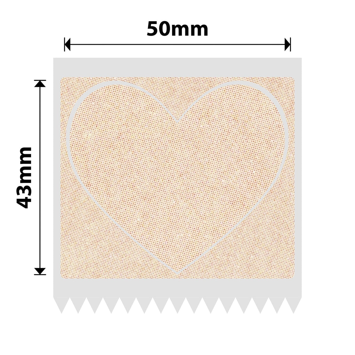 NIIMBOT - B Pro Range - 50x43mm - Kraft Heart Shape - Dual Colour - Red & Black Text - 165 Labels