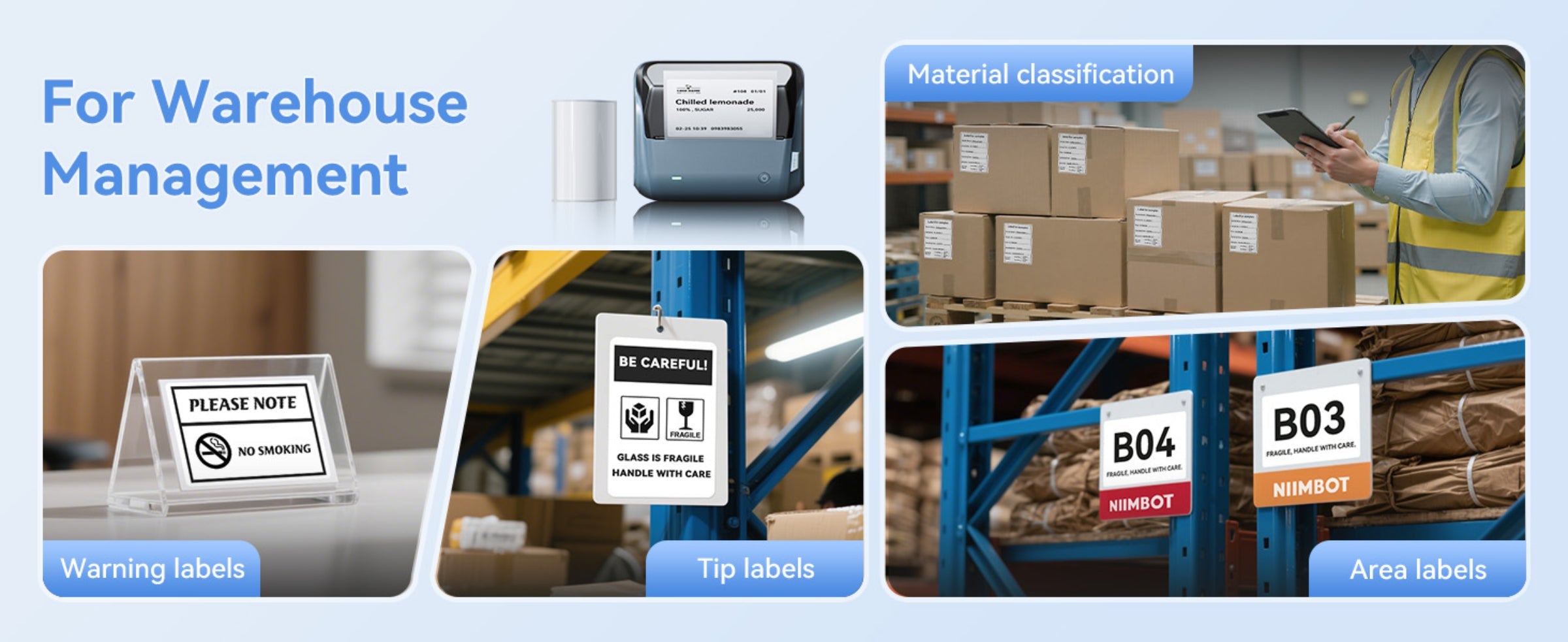 NB609 - NIIMBOT - B4 - BLUETOOTH SHIPPING THERMAL LABEL PRINTER WITH FREE ROLL