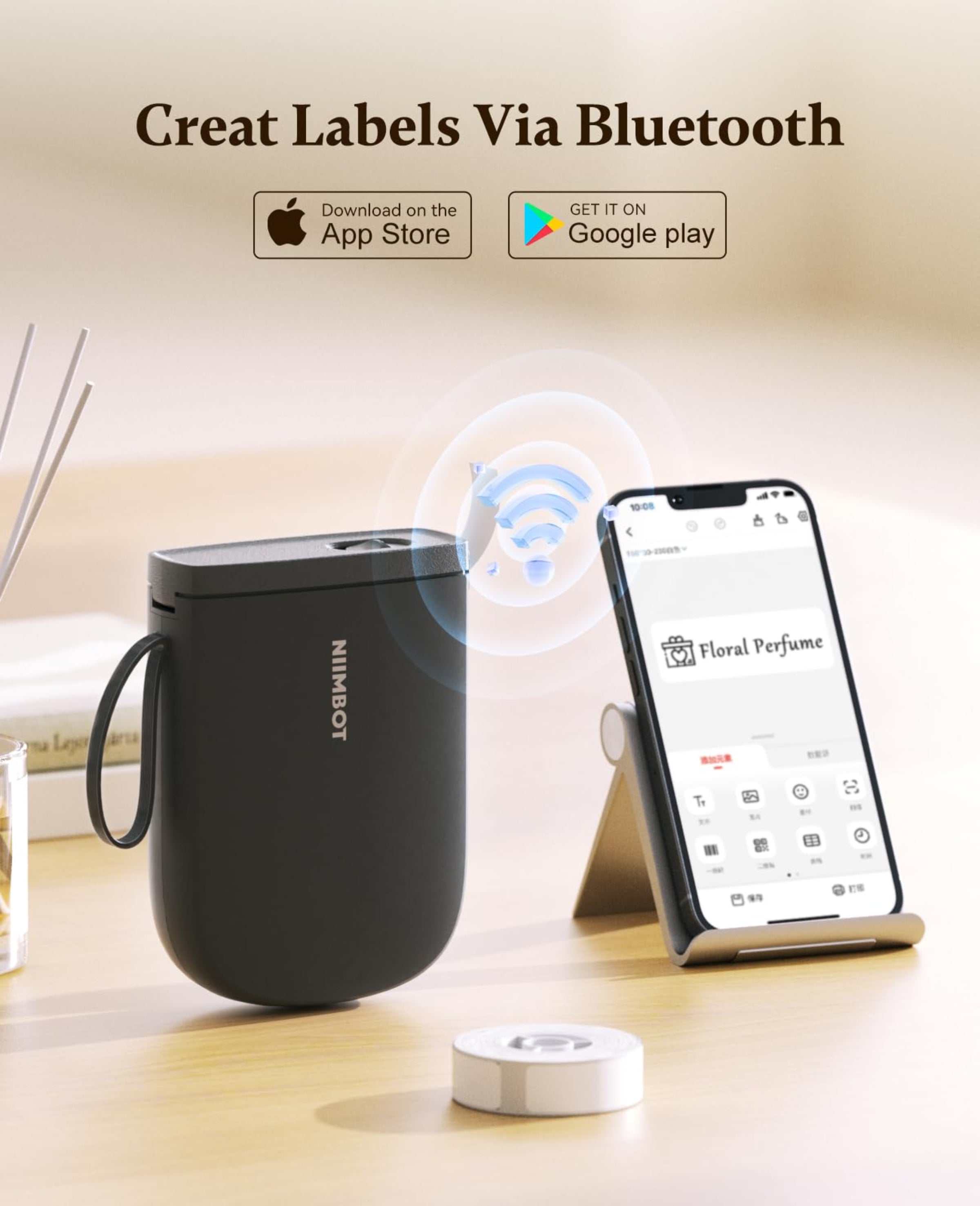NIIMBOT - D11_H - 300DPI - PORTABLE BLUETOOTH LABEL PRINTER INC FREE LABEL ROLL