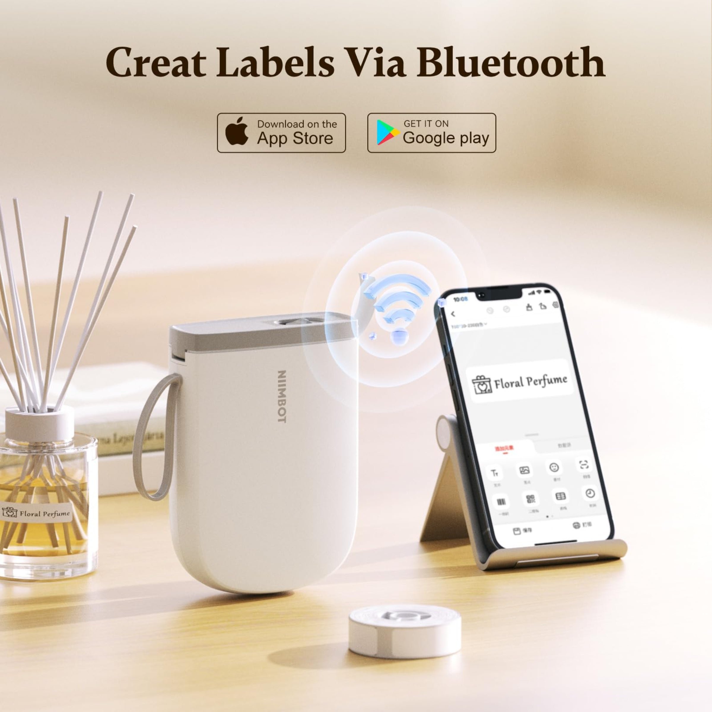 NIIMBOT - D11_H - 300DPI - PORTABLE BLUETOOTH LABEL PRINTER INC FREE LABEL ROLL