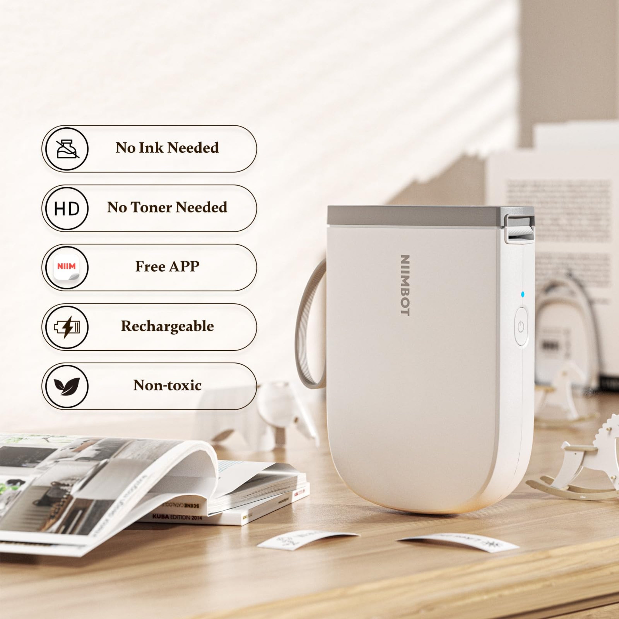 NIIMBOT - D11_H - 300DPI - PORTABLE BLUETOOTH LABEL PRINTER INC FREE LABEL ROLL