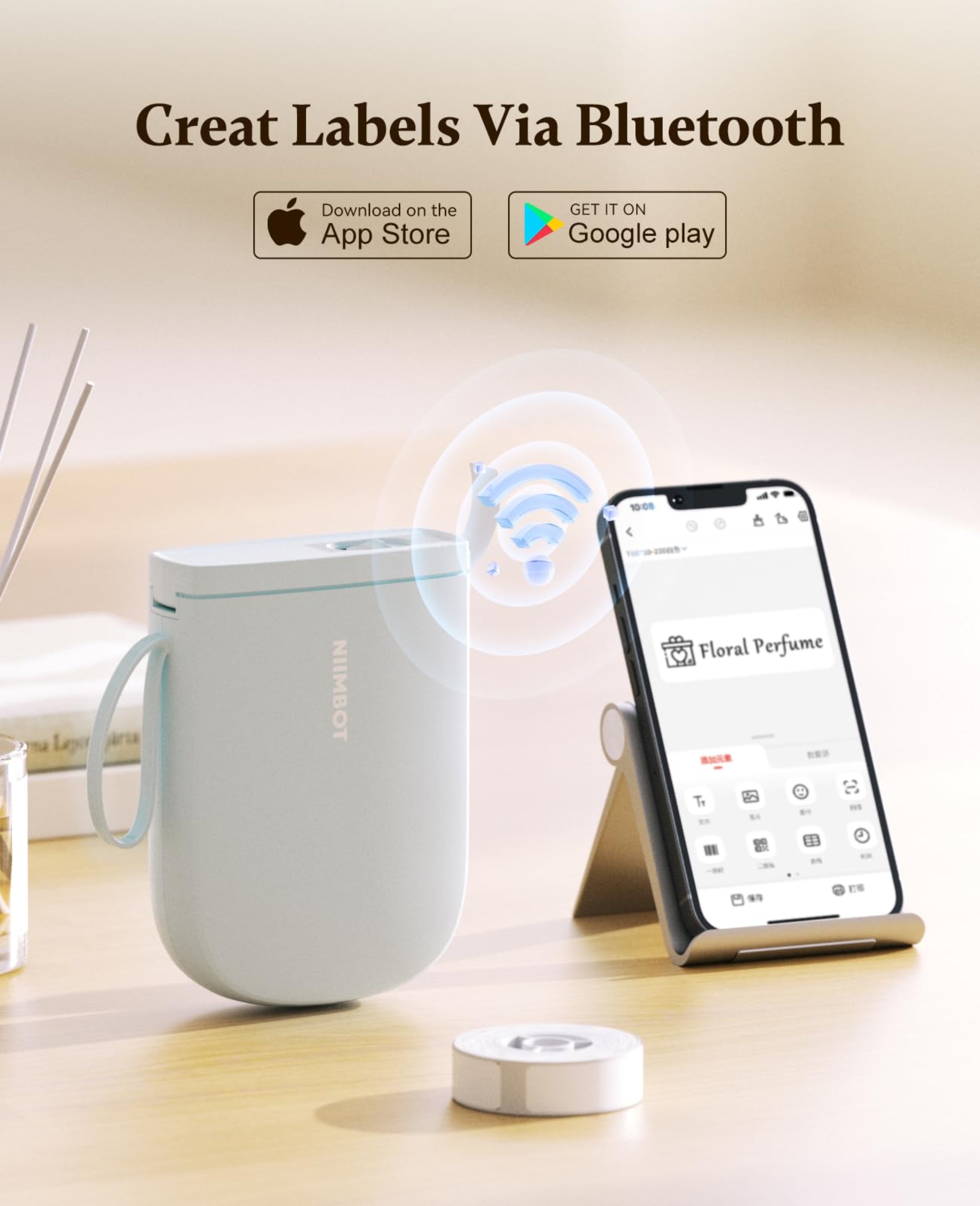 NIIMBOT - D11_H - 300DPI - PORTABLE BLUETOOTH LABEL PRINTER INC FREE LABEL ROLL