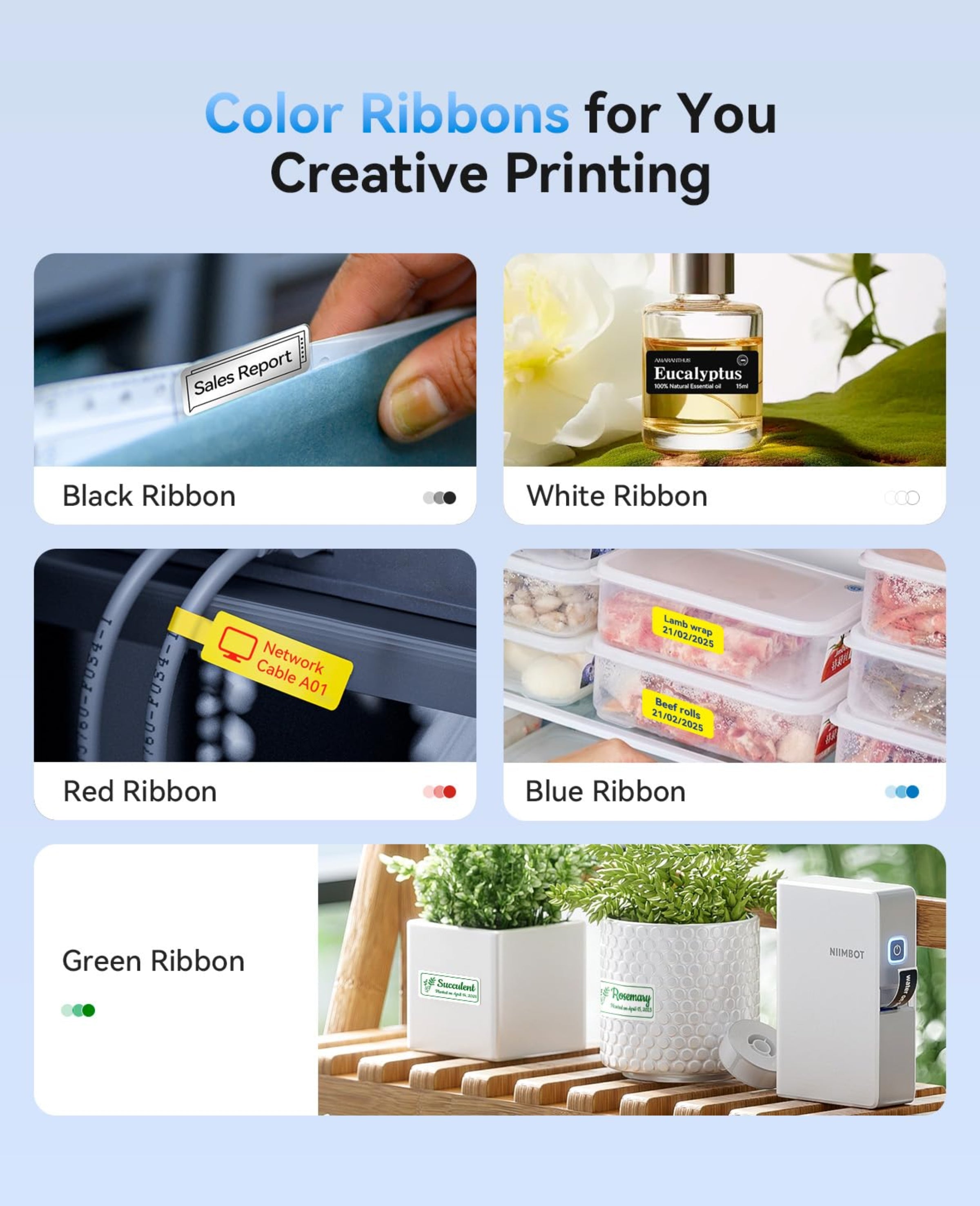 NIIMBOT - N1 - BLUETOOTH THERMAL TRANSFER LABEL PRINTER INCL FREE STANDARD WHITE LABEL & BLACK CARTRIDGE (14*50MM) - IRON ON LABEL MUST BE PURCHASED ADDITIONALLY