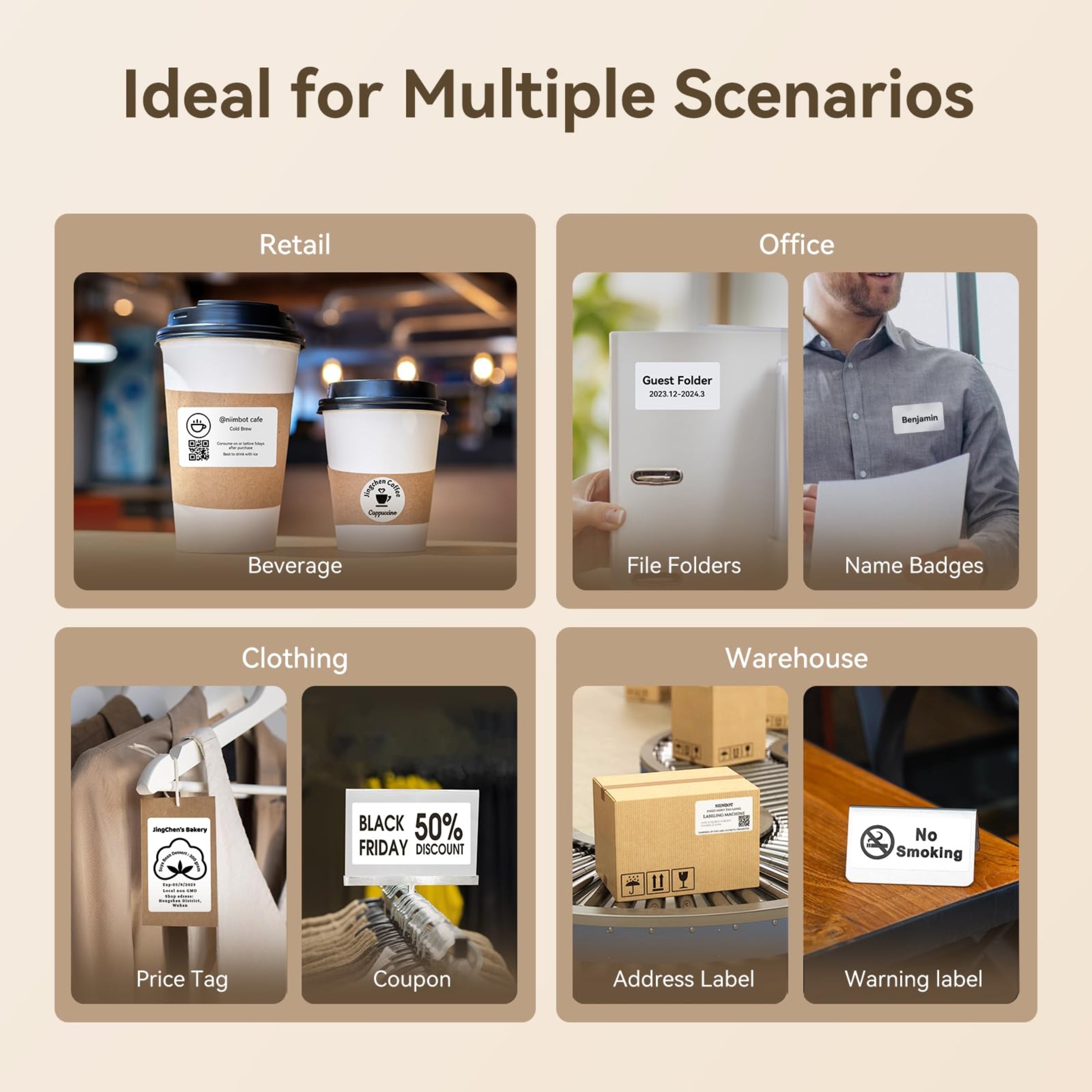 NIIMBOT - K3 - THERMAL BUSINESS BLUETOOTH LABEL PRINTER - INCLUDING 50*30MM LABEL ROLL WITH 900 LABELS