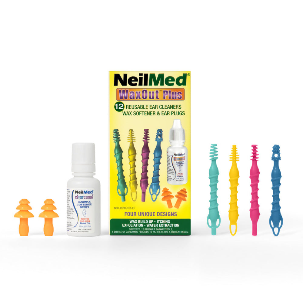 NEILMED - WAXOUT PLUS - REUSEASBLE EAR CLEANERS WITH CARBAMIDE PEROXIDE