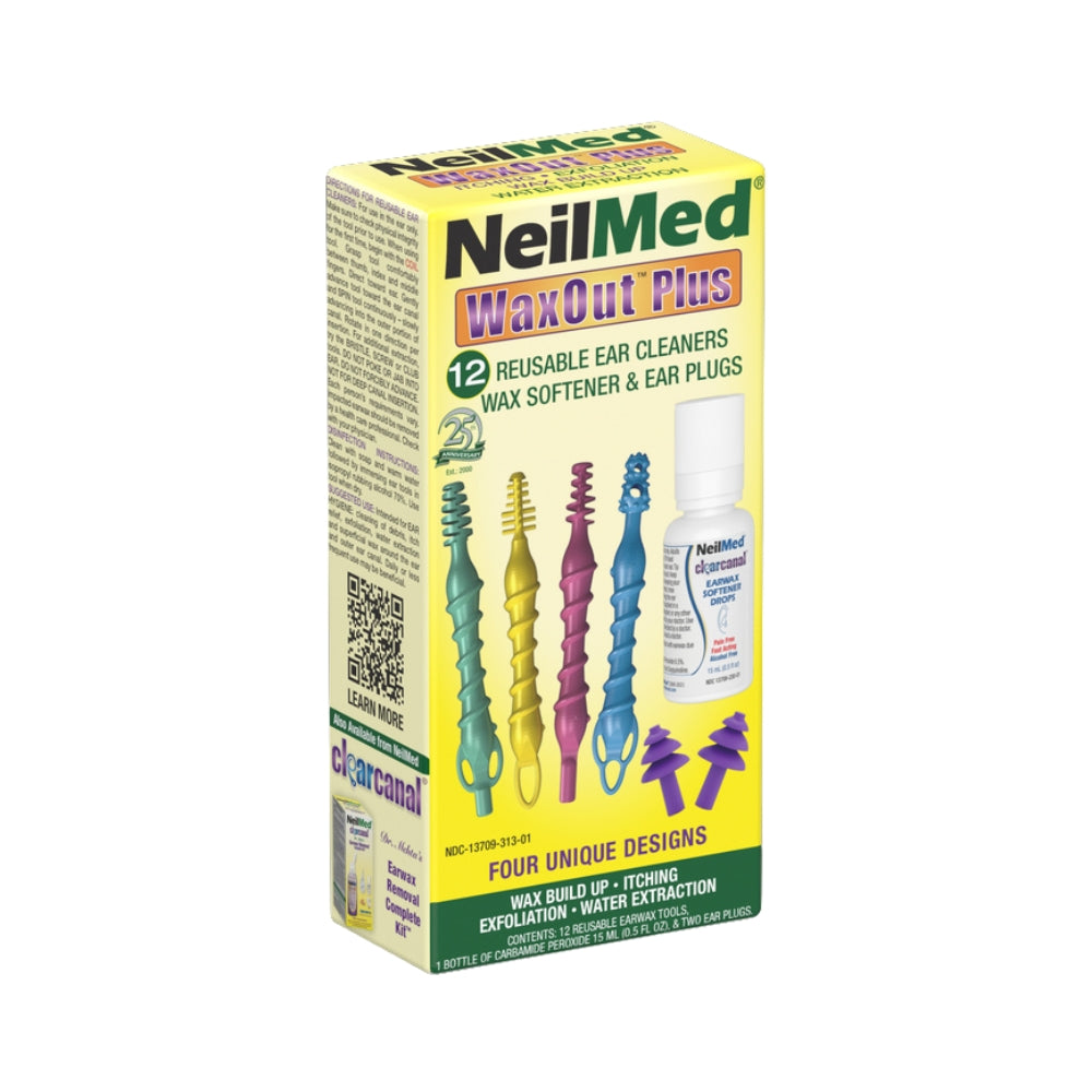 NEILMED - WAXOUT PLUS - REUSEASBLE EAR CLEANERS WITH CARBAMIDE PEROXIDE