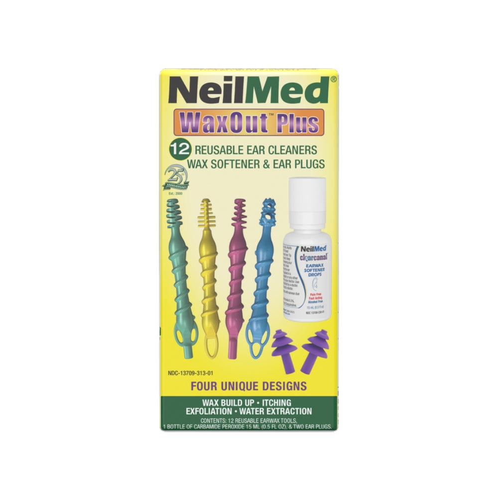 NEILMED - WAXOUT PLUS - REUSEASBLE EAR CLEANERS WITH CARBAMIDE PEROXIDE