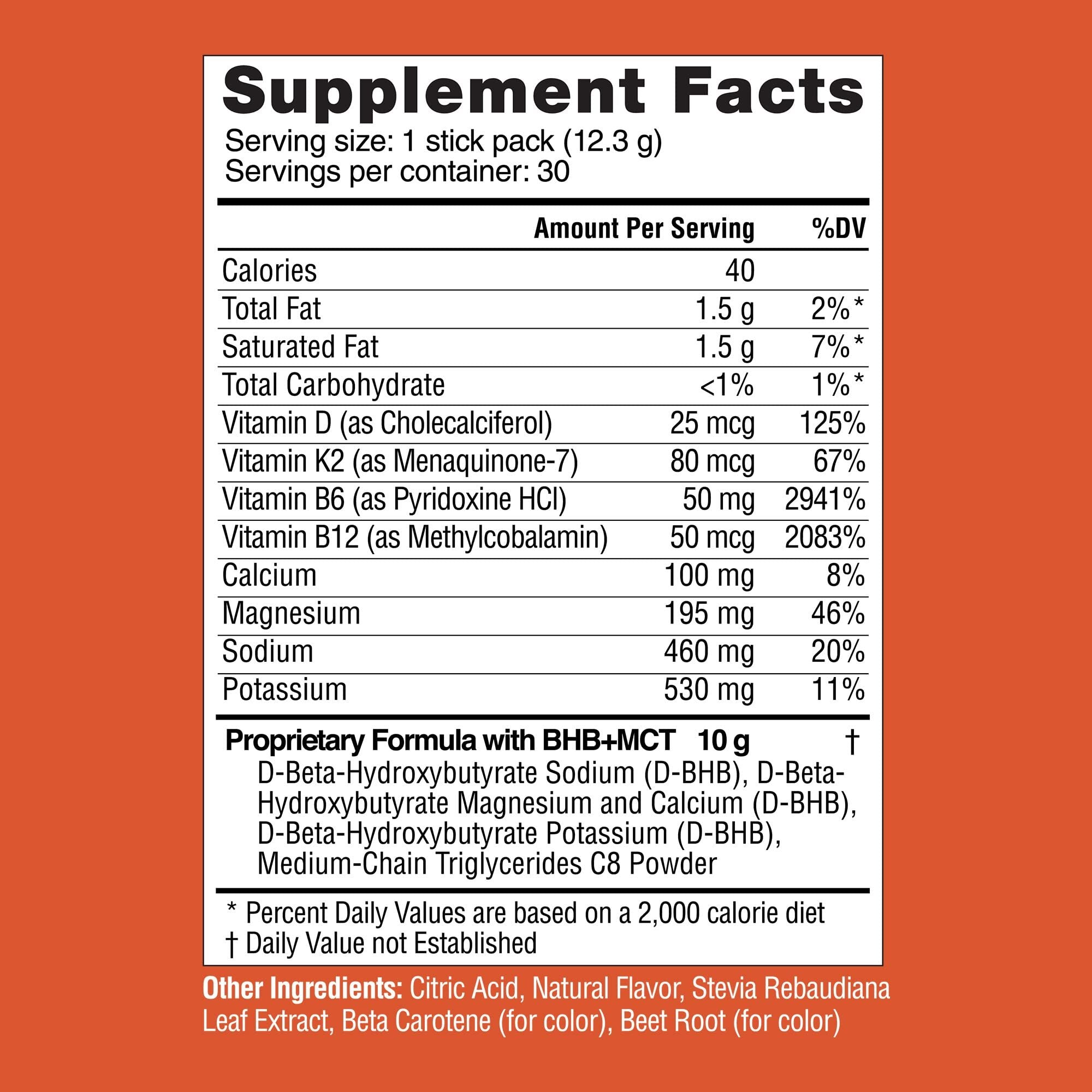 REAL KETONES - ELEVATE - D-BHB & MCT & ELECTROLYTES - 30 STICK PACK GUSSET BAG