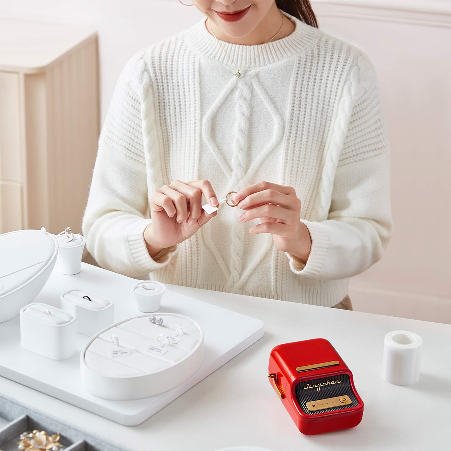 NB109 - NIIMBOT - B21 - PORTABLE THERMAL LABEL BLUETOOTH PRINTER INCLUDING FREE LABEL (50*30MM - WHITE)