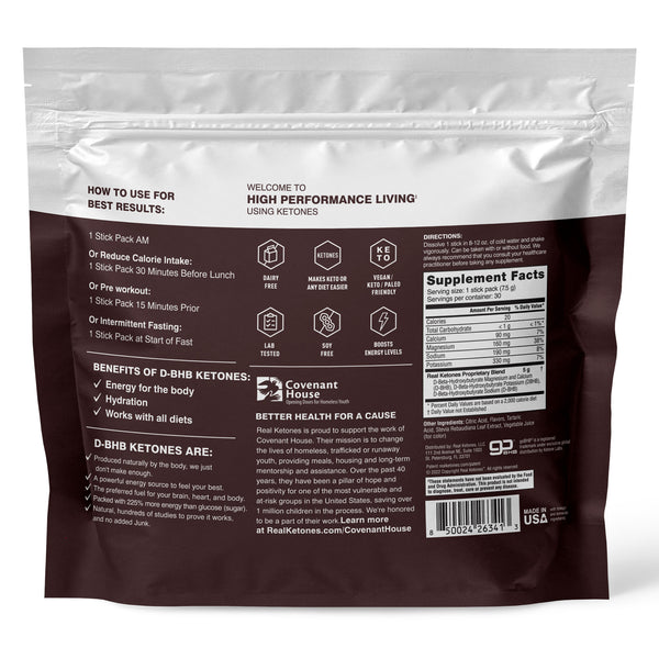 REAL KETONES - SHIFT - D-BHB EXOGENOUS KETONE DRINK MIX POWDER + ELECTROLYTES - 30 PACKETS