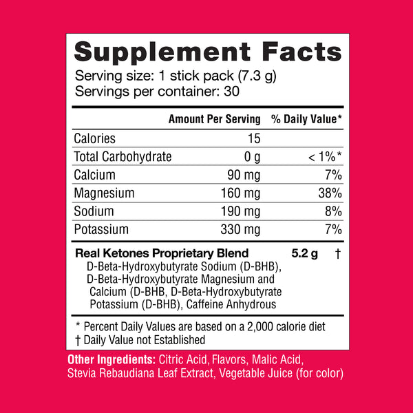 REAL KETONES - SHIFT - D-BHB EXOGENOUS KETONE DRINK MIX POWDER + ELECTROLYTES - 30 PACKETS