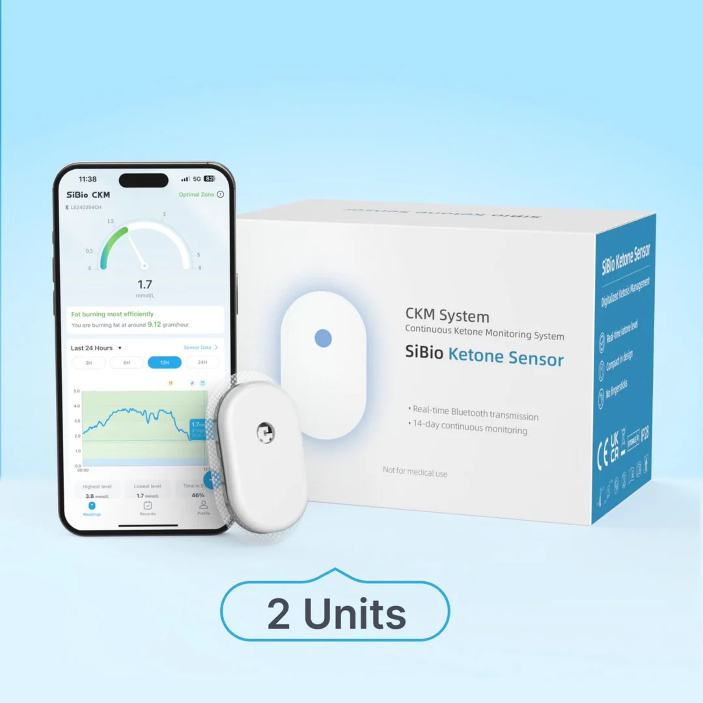 SIBIO - KS1 - CONTINUOUS KETONE MONITORING SYSTEM (CKM) - 14 DAYS