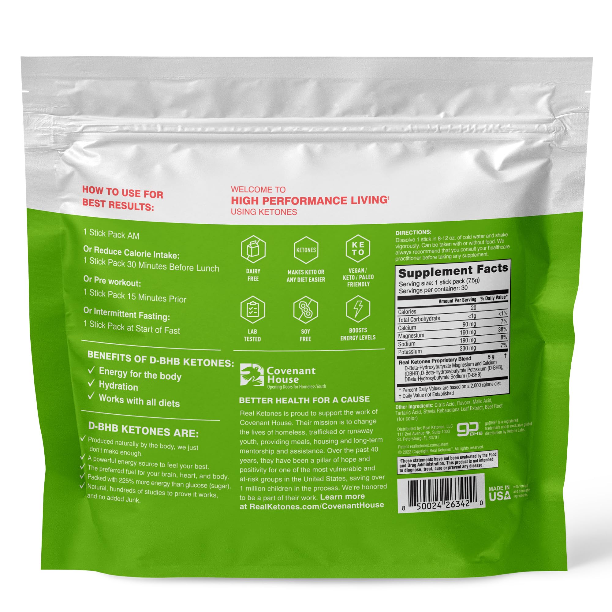 REAL KETONES - SHIFT - D-BHB EXOGENOUS KETONE DRINK MIX POWDER + ELECTROLYTES - 30 PACKETS