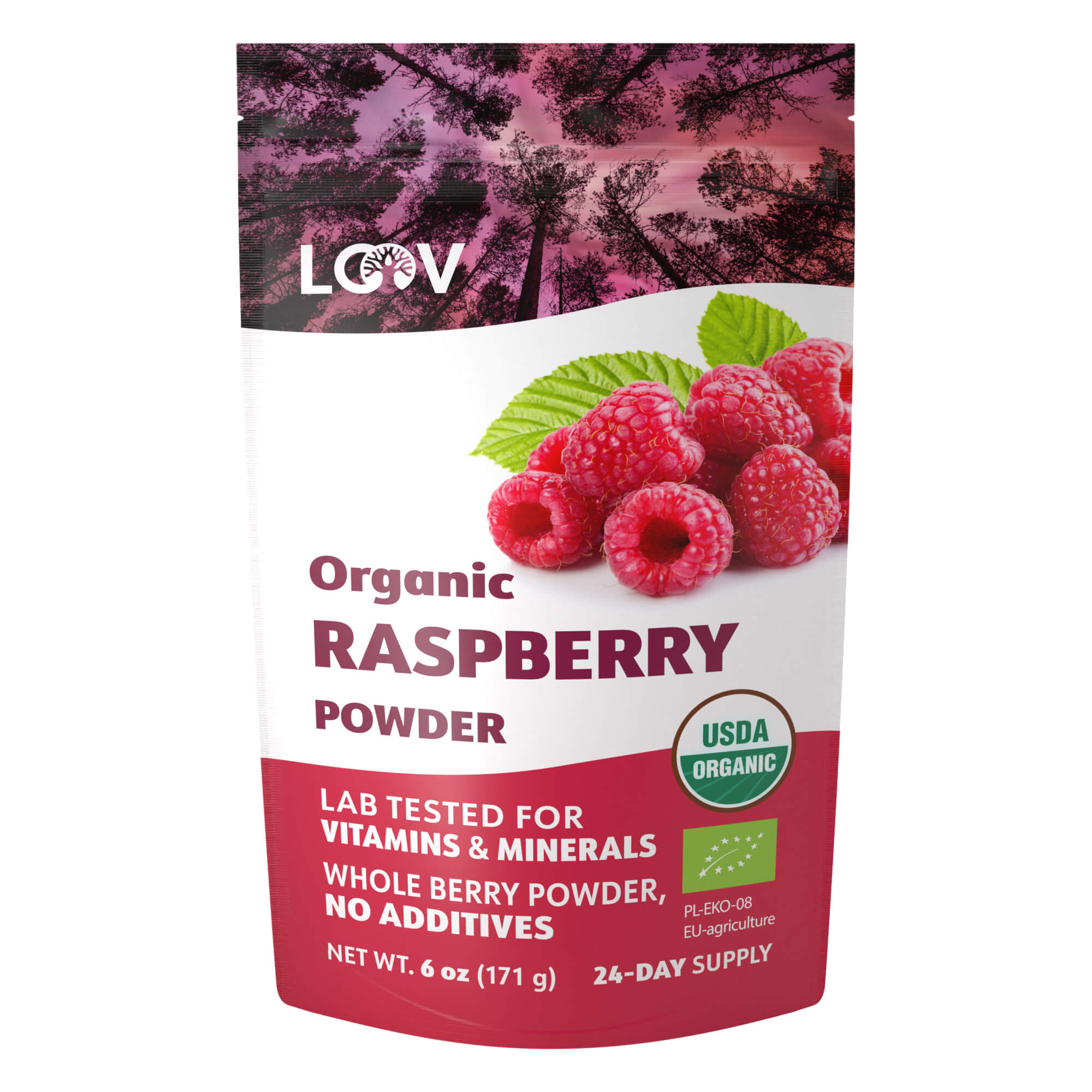 LOOV - ORGANIC RASPBERRY POWDER (FREEZE-DRIED) - 171G
