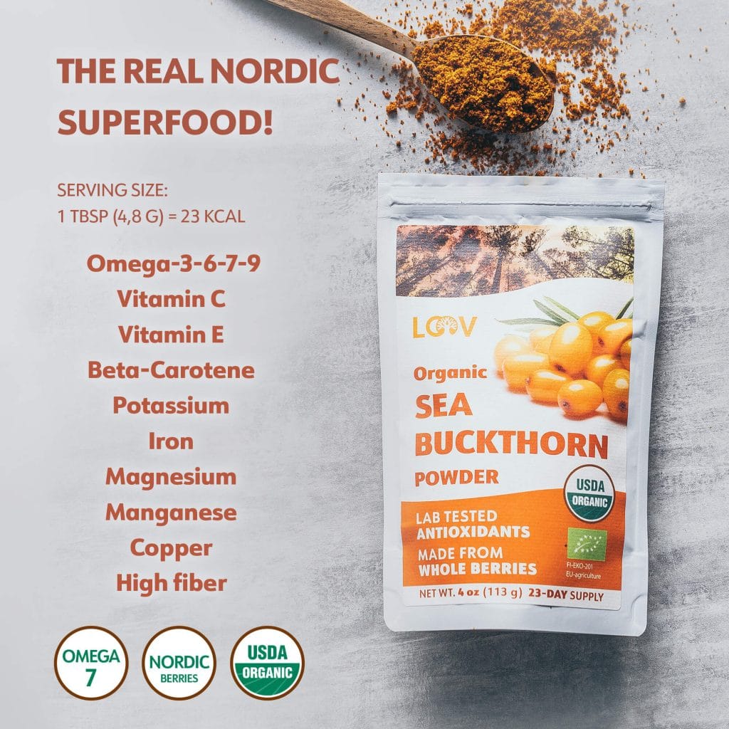 LOOV - ORGANIC SEA BUCKTHORN POWDER - 113 GRAMS