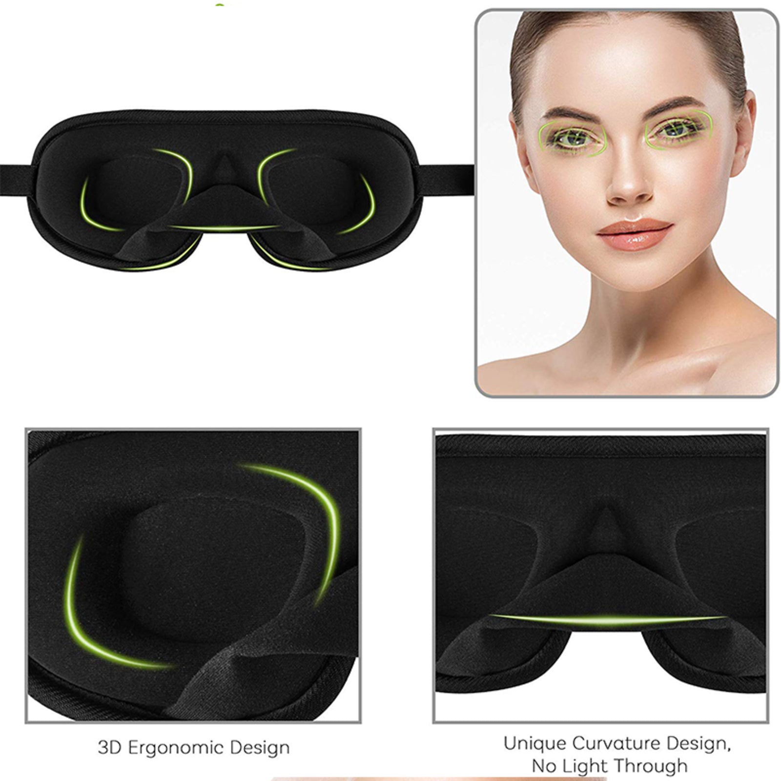 D&A HEALTH - 3D SLEEP EYE MASK WITH BREATHABLE MESH