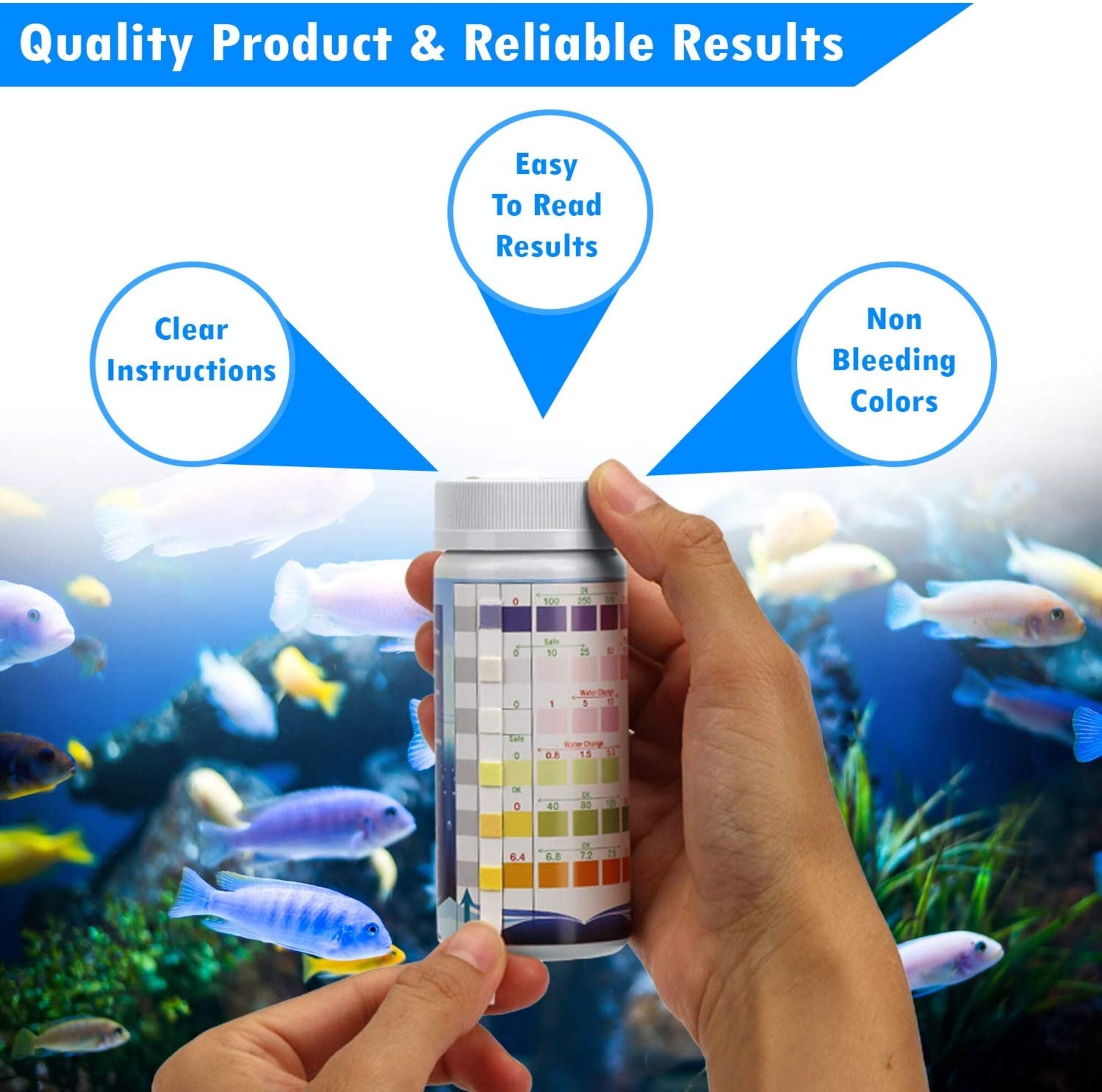 SJ WAVE - 6 IN 1 AQUARIUM TEST STRIP KIT (100'S)