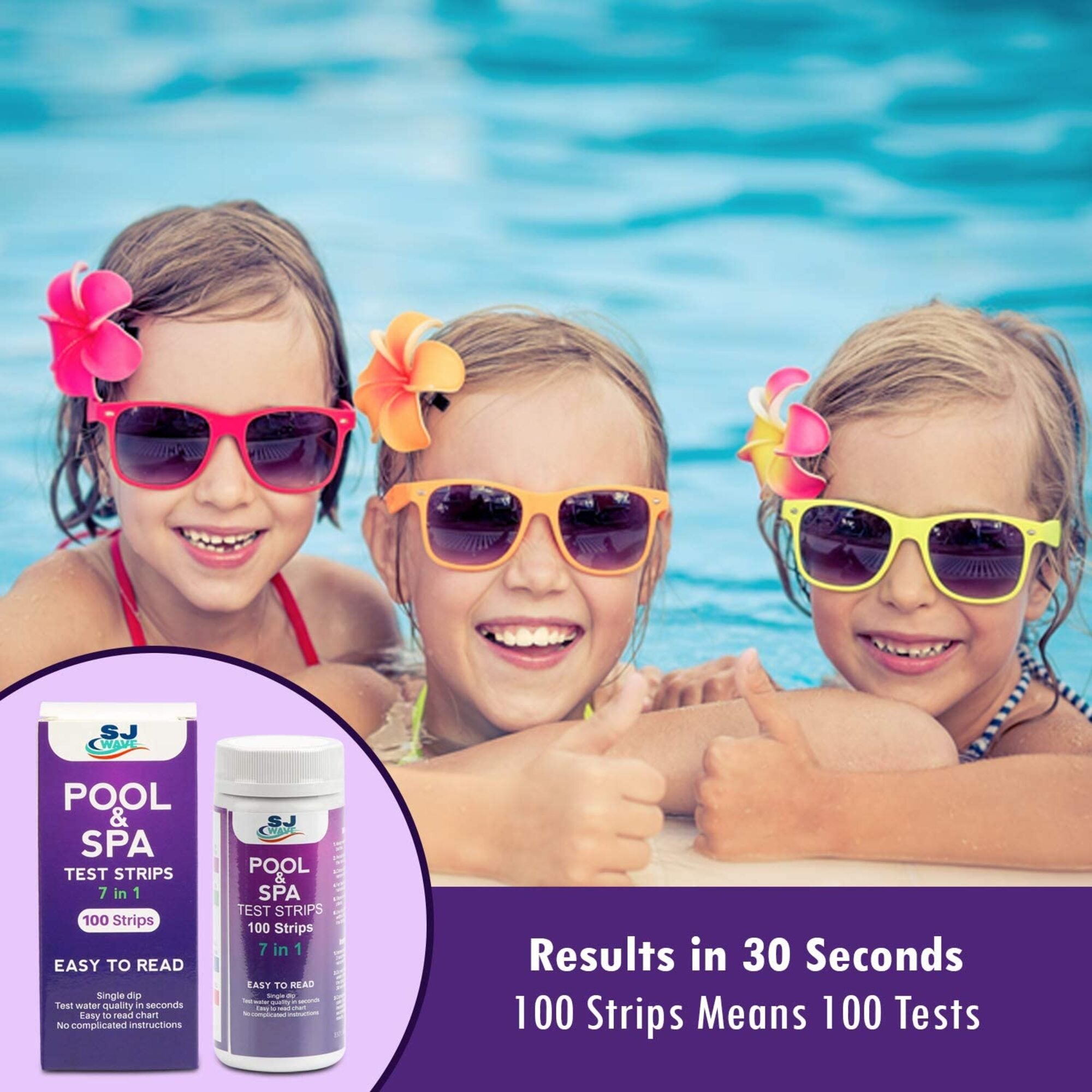 SJ WAVE - 7 IN 1 POOL & SPA TEST STRIPS (100'S)