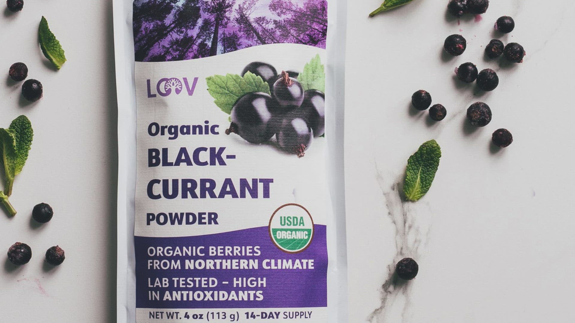 LOOV - ORGANIC BLACK-CURRANT POWDER (FREEZE-DRIED)