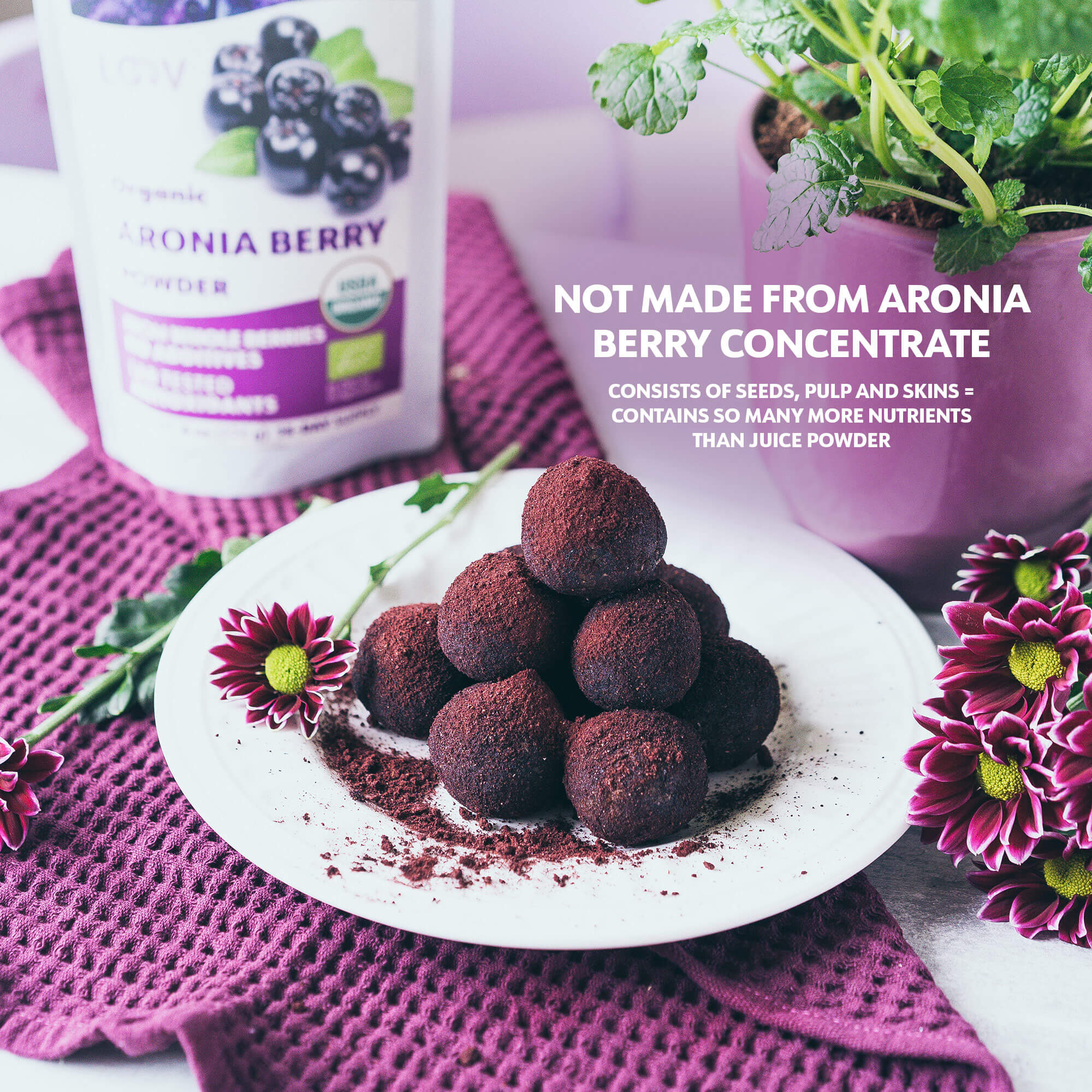 LOOV - ORGANIC ARONIA (CHOKE) BERRY POWDER (FREEZE-DRIED) - 171G