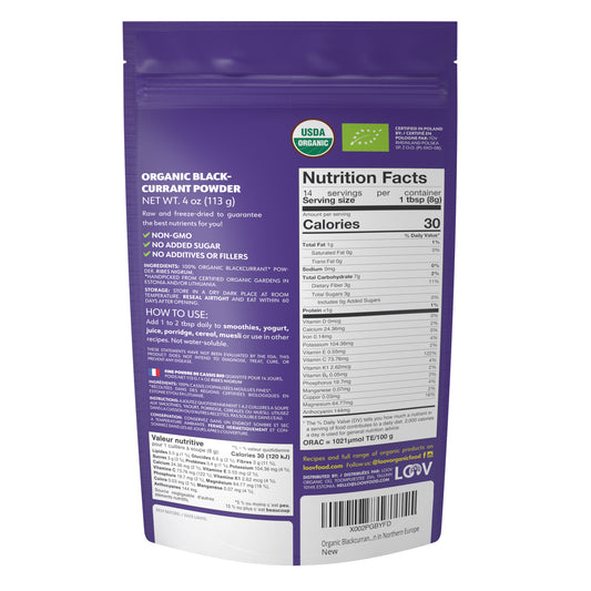 LOOV - ORGANIC BLACK-CURRANT POWDER (FREEZE-DRIED)