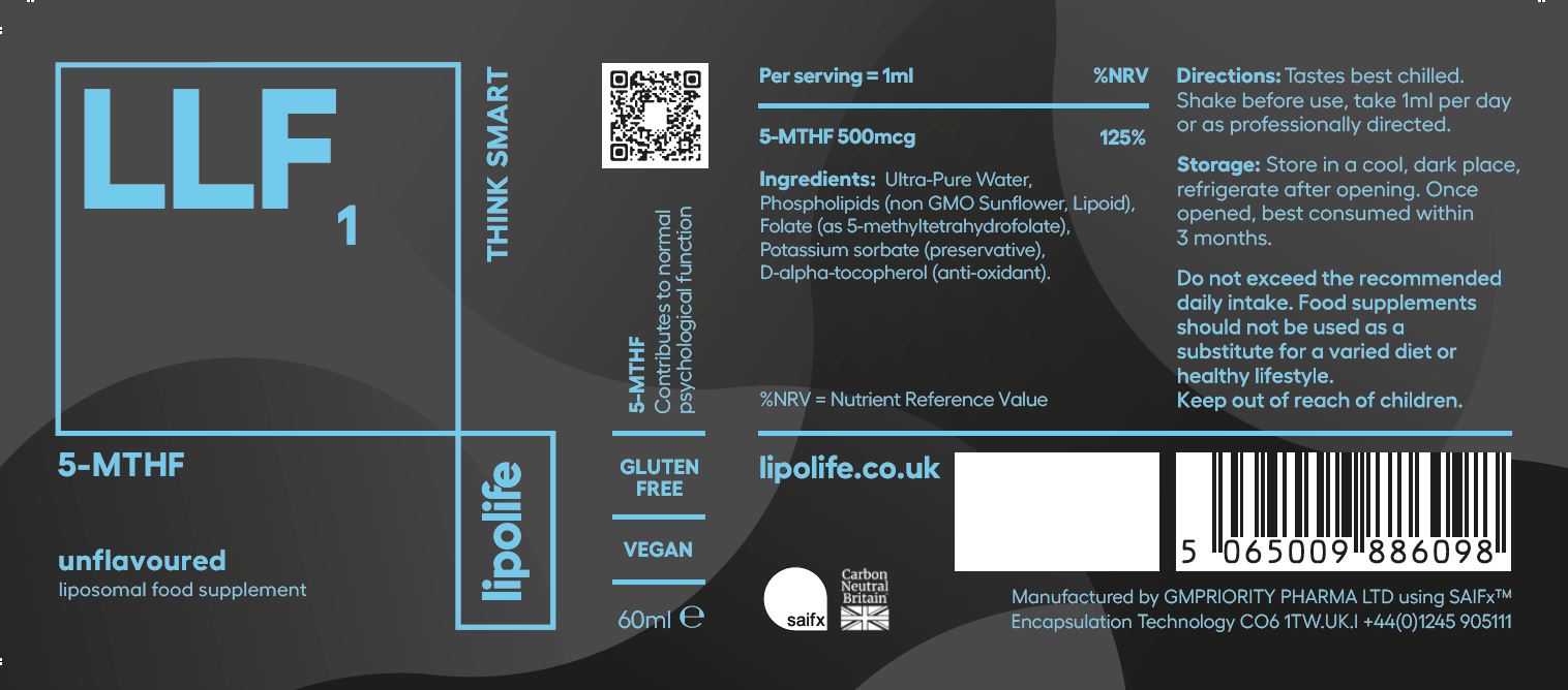 LIPO LIFE - LLF1 LIPOSOMAL 5-MTHF (FOLATE)