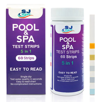 SJ WAVE - 5 IN 1 POOL & SPA TEST STRIPS (60'S)
