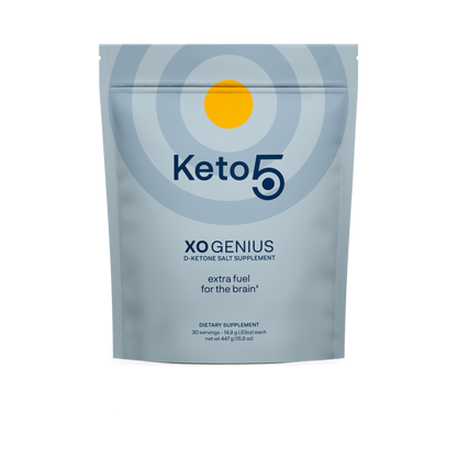KETO 5 - XO GENIUS - D-KETONE SALT BHB - 30 SACHETS - 14.9 GRAMS PER SERVING