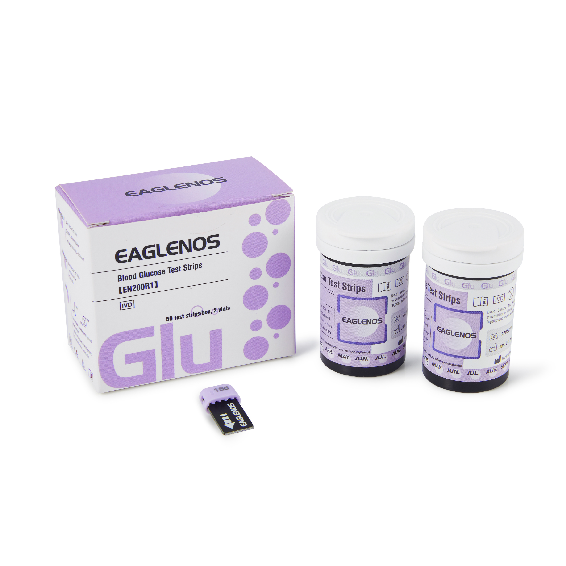 EAGLENOS - GLUCOSE BLOOD TEST STRIPS (EN200R1) - BOX OF 50