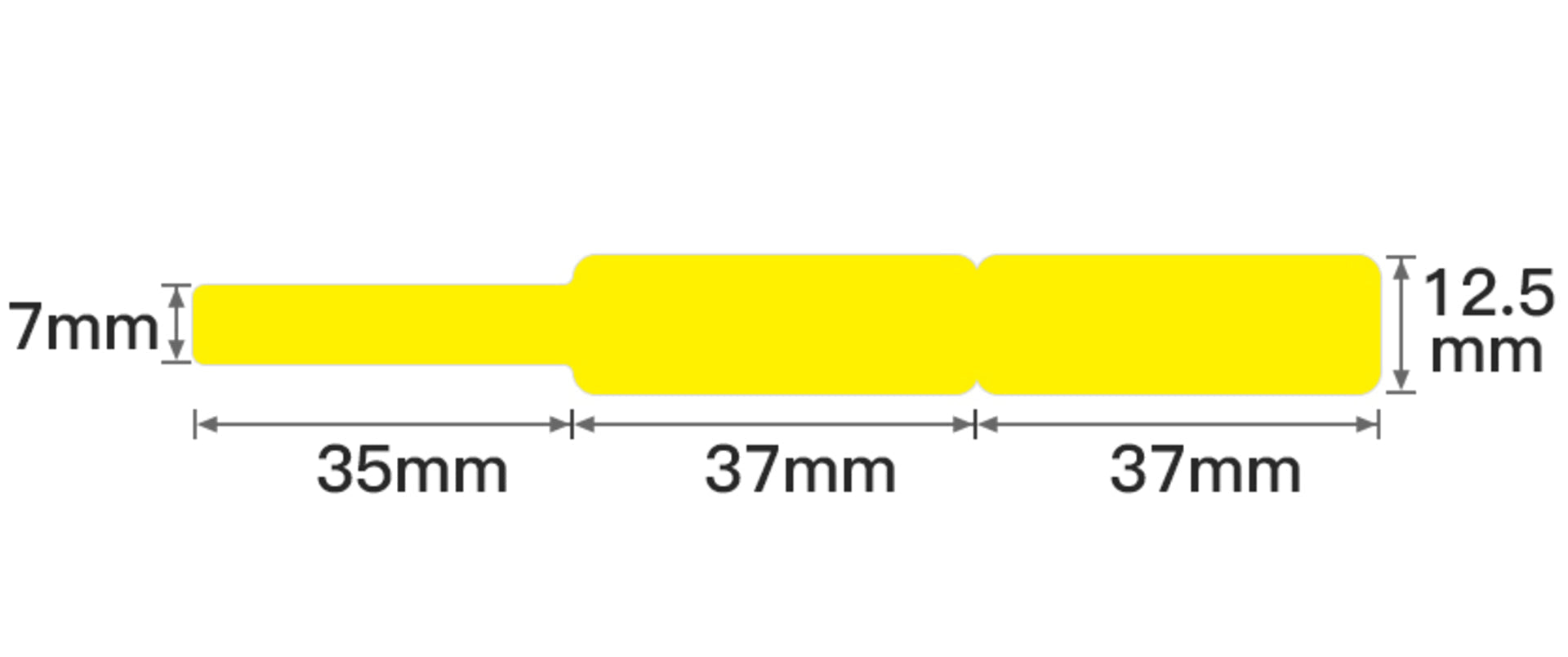 NB140 - Niimbot - D11 / D101 / D110 / H1S - 12.5x109mm - 60 Yellow Cable Labels