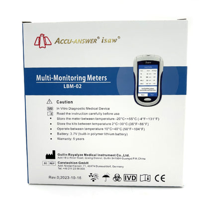ACCU-ANSWER - ISAW - 9 IN 1 - LBM-02 MODEL - MULTI-MONITORING BLOOD & URINE METER TEST KIT INCLUDING STRIPS