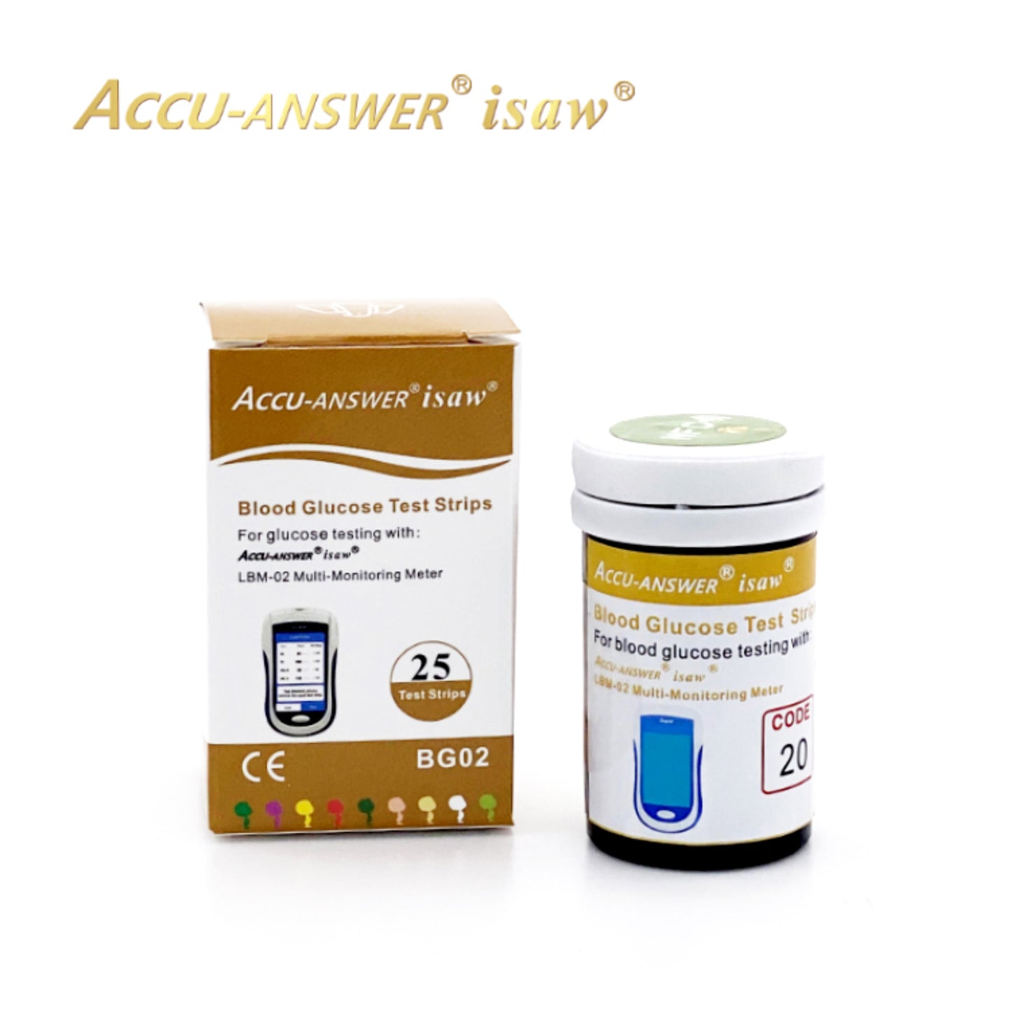 ACCU-ANSWER - ISAW - 9 IN 1 - LBM-02 MODEL - BLOOD GLUCOSE TEST STRIPS (25)