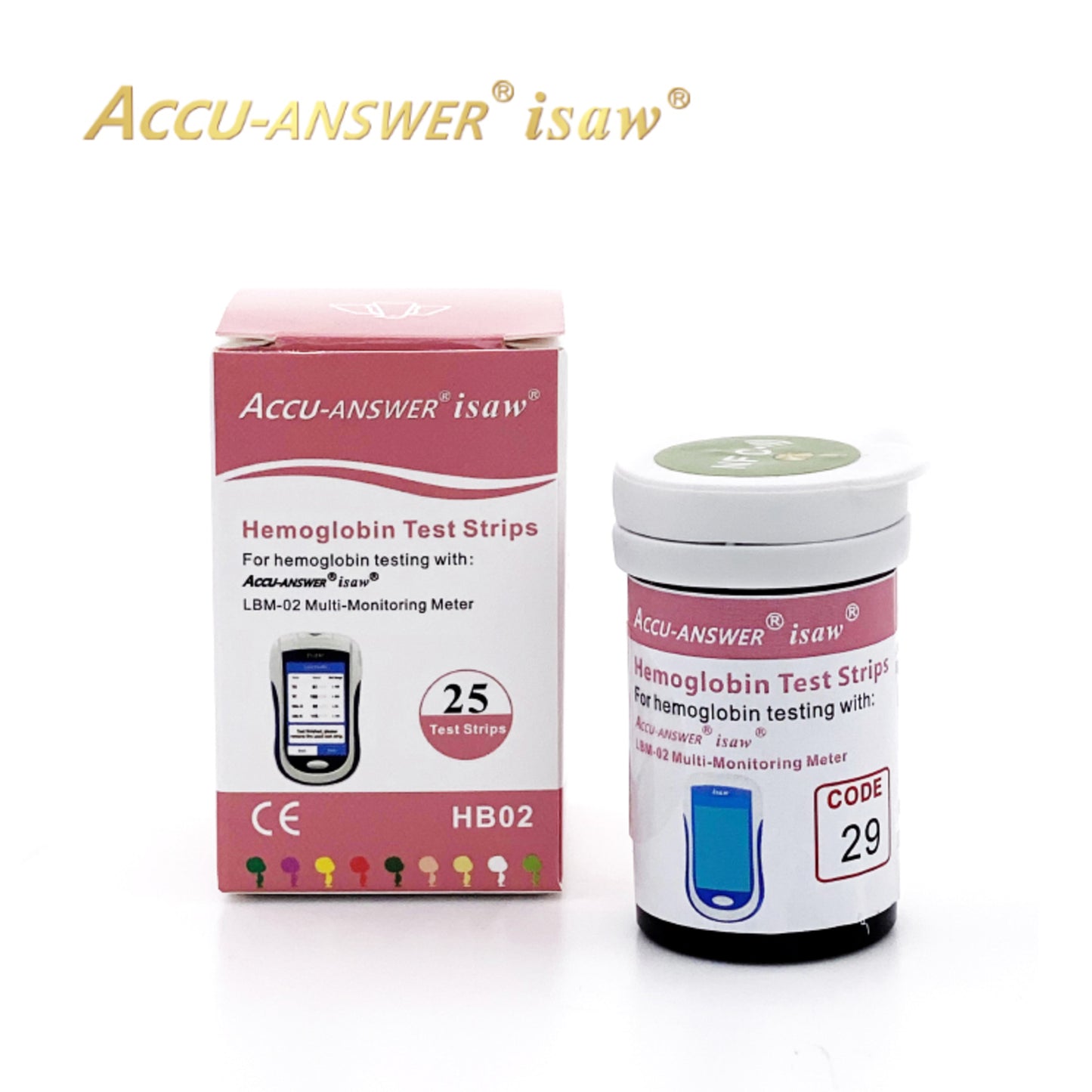 ACCU-ANSWER - ISAW - 9 IN 1 - LBM-02 MODEL - BLOOD HEMOGLOBIN TEST STRIPS (25)