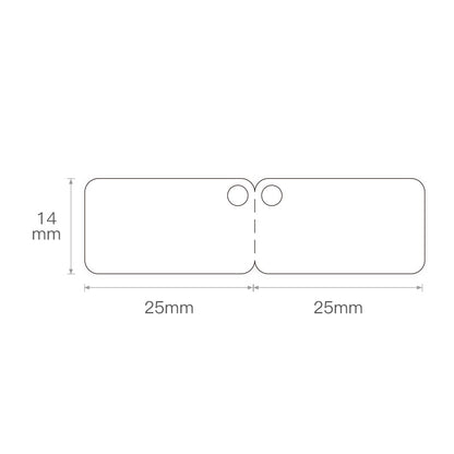 NB133 - NIIMBOT - D11 / D101 / D110 / H1S - 14X50MM FOLD - 130 LABELS PER ROLL - WHITE JEWELLERY TAG