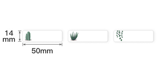 NB168 - NIIMBOT - D11 / D101 / D110 / H1S - 14*50MM - 130 LABELS PER ROLL - SUCCULENT B DESIGN