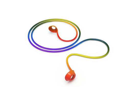 EARGASM - CONNECTOR CORD FOR HIGH FIDELITY/SMALLER EARS EARPLUGS/SLIDE EARPLUGS: RAINBOW