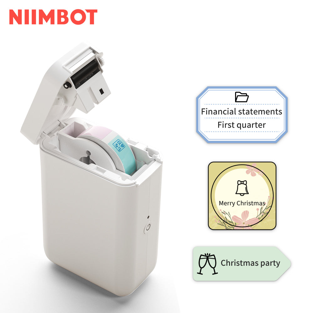 NB121 - NIIMBOT - D101 ONLY - PORTABLE LABEL BLUETOOTH PRINTER INCLUDING FREE LABEL ROLL (WIDER VERSION - 12*40MM - WHITE)