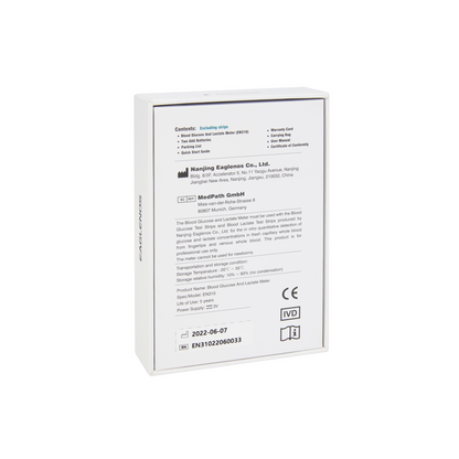 EAGLENOS - LACTATE START-UP BLOOD TEST METER KIT (EN310) - INCLUDES 50 LACTATE STRIPS
