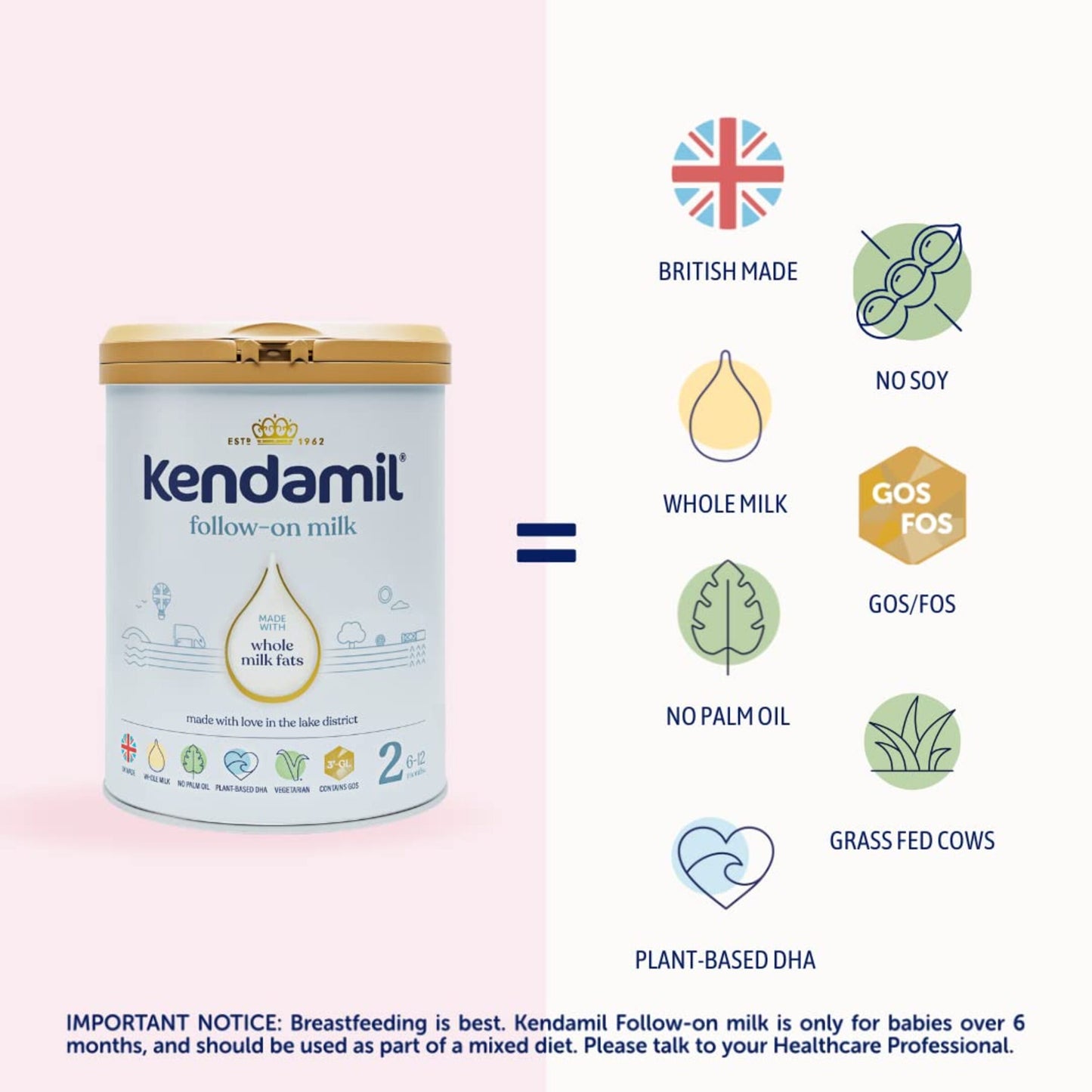 KENDAMIL - CLASSIC FOLLOW-ON MILK BABY FORMULA - STAGE 2, 6-12 MONTHS, 800G