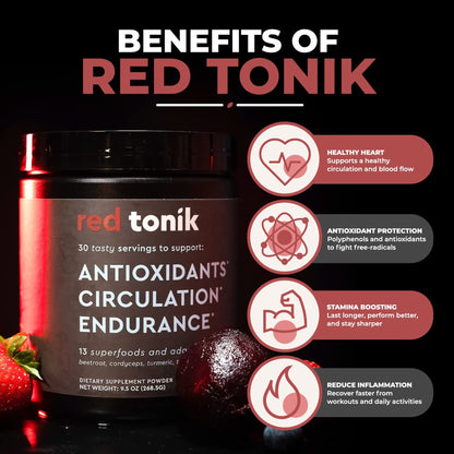 RED TONIK - 13 SUPERFOODS & ADAPTOGENS POWDER - 30 DAY SUPPLY - BERRY
