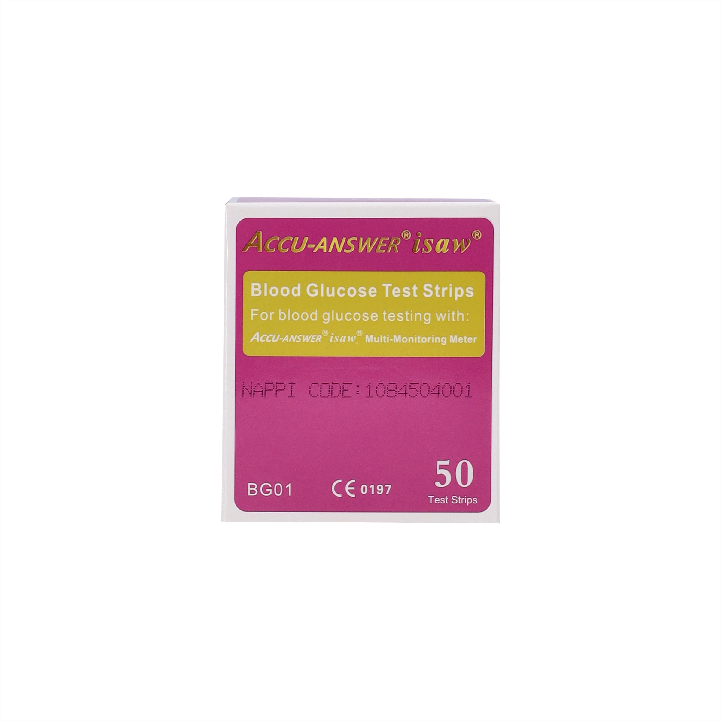 ACCU-ANSWER® ISAW® - 4 IN 1 - BLOOD GLUCOSE TEST STRIPS (50)