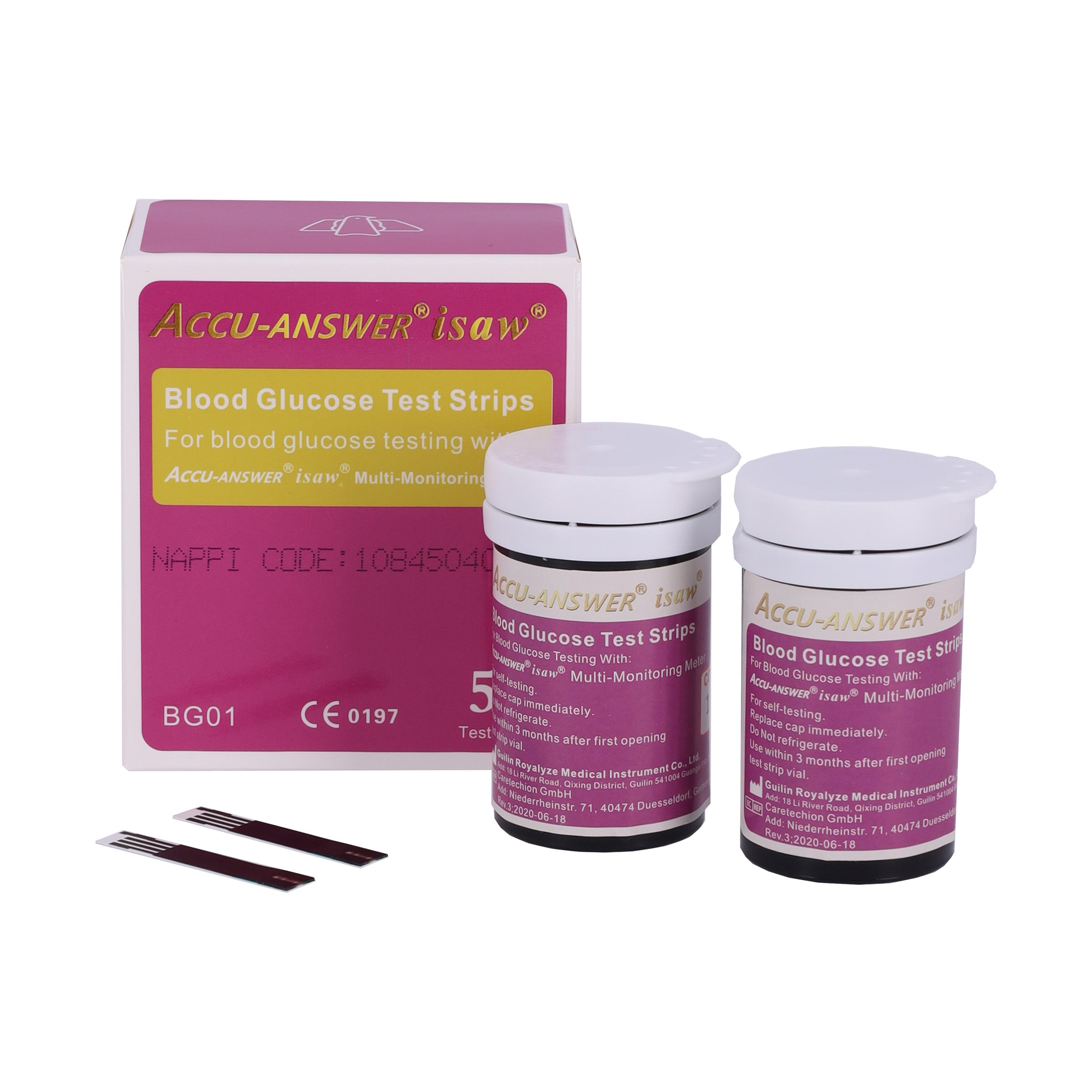 ACCU-ANSWER® ISAW® - 4 IN 1 - BLOOD GLUCOSE TEST STRIPS (50)