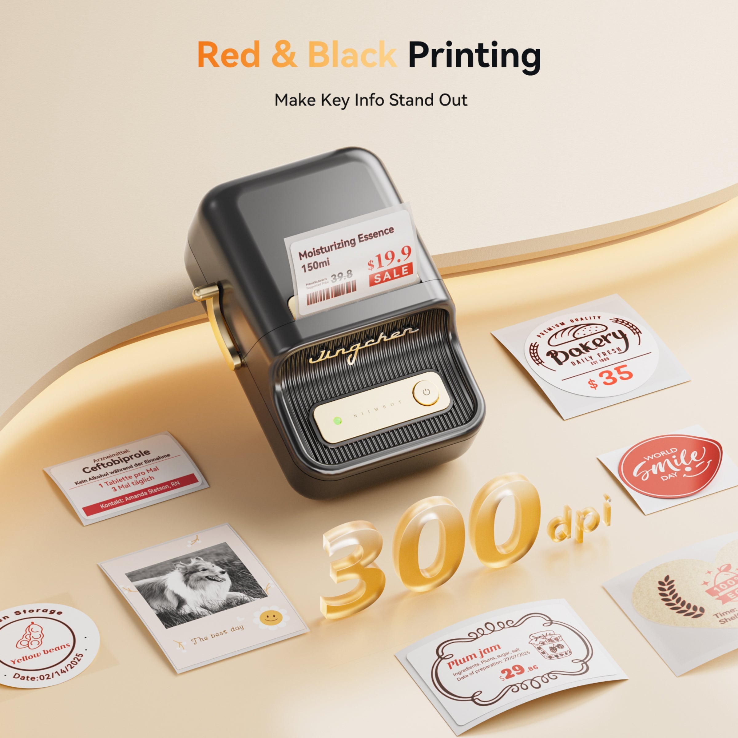 NB607 - Niimbot - B21-Pro - 300DPI - Portable Thermal Label Bluetooth Printer
