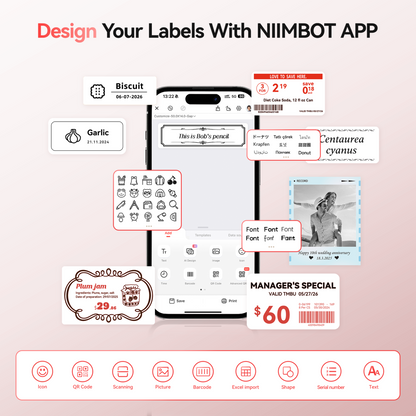 NB607 - Niimbot - B21-Pro - 300DPI - Portable Thermal Label Bluetooth Printer