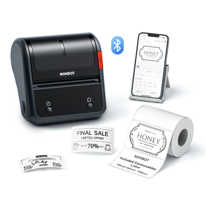 NB119 - Niimbot - B3S-P - Portable Thermal Label Bluetooth Printer Incl Free Label (70x40mm)
