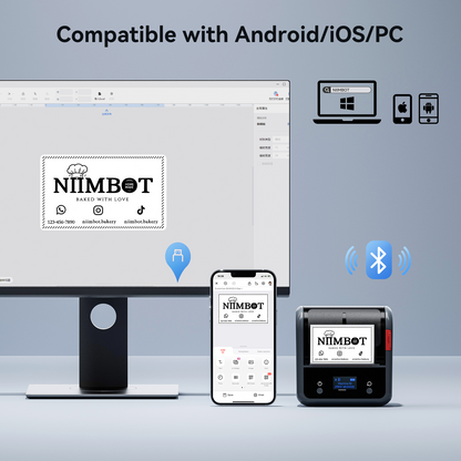 NB119 - Niimbot - B3S-P - Portable Thermal Label Bluetooth Printer Incl Free Label (70x40mm)