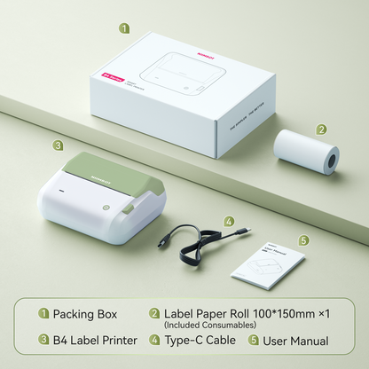 NB609 - Niimbot - B4 - Bluetooth Portable Shipping Thermal Label Printer With Free Roll