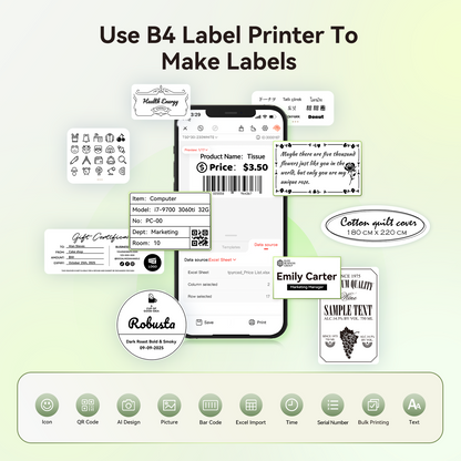 NB609 - Niimbot - B4 - Bluetooth Portable Shipping Thermal Label Printer With Free Roll