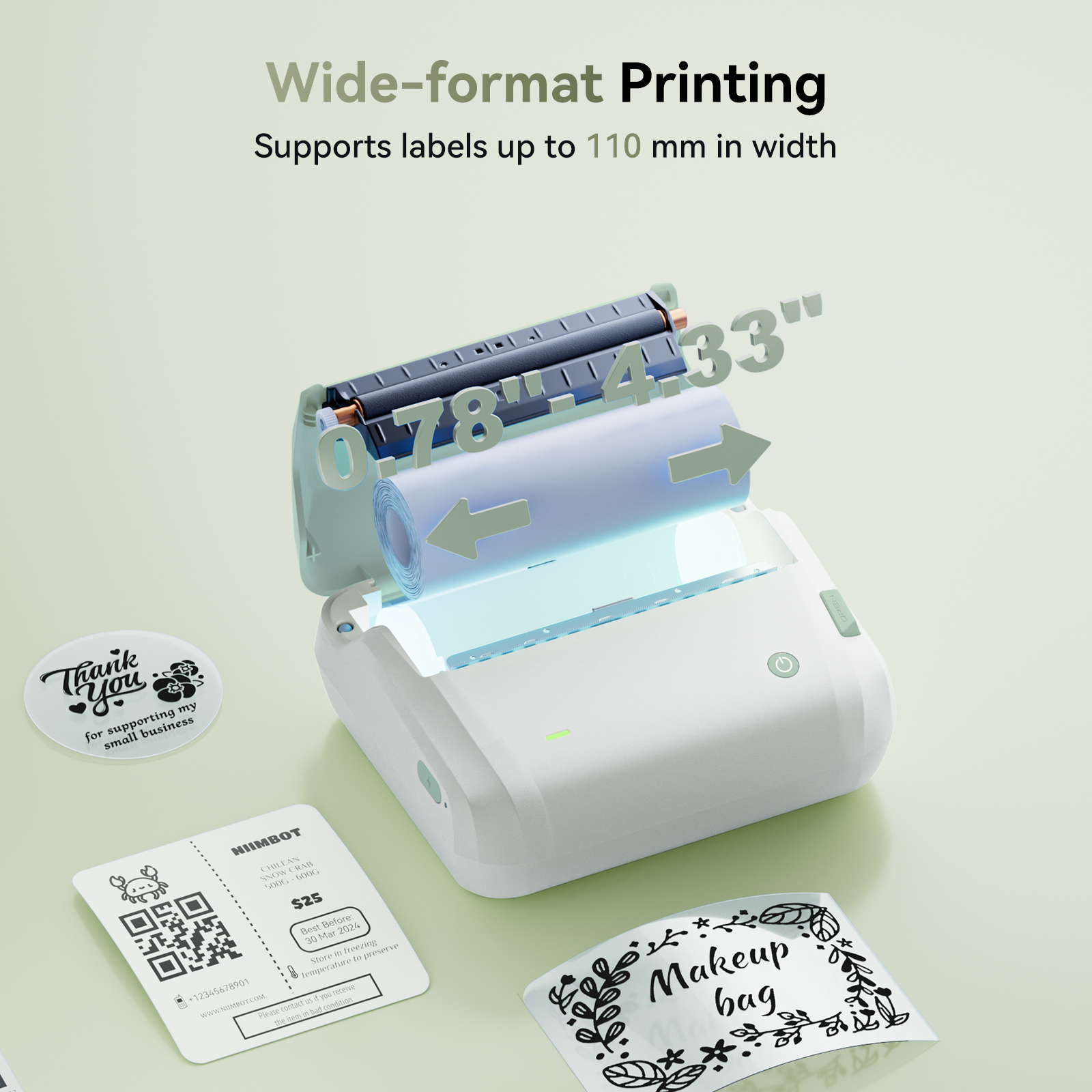 NB609 - Niimbot - B4 - Bluetooth Portable Shipping Thermal Label Printer With Free Roll