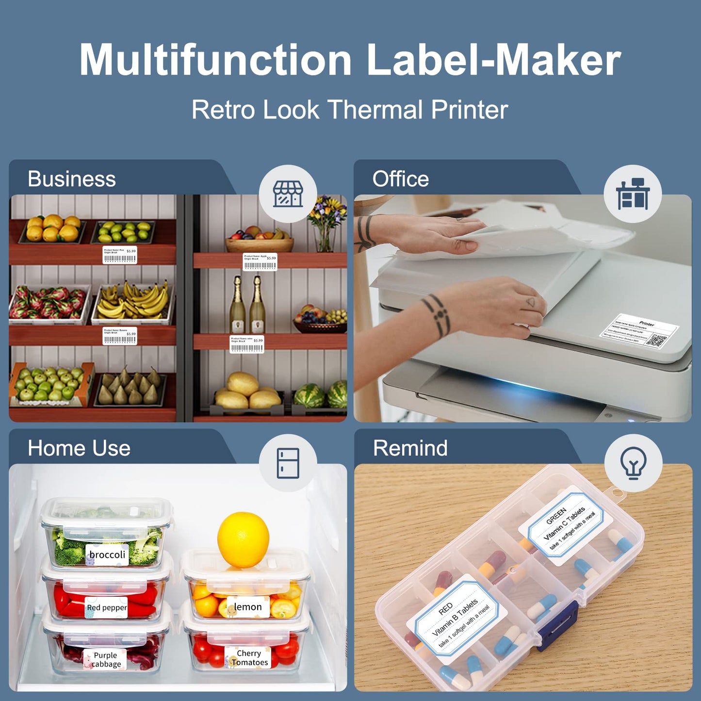 NB109 - NIIMBOT - B21 - PORTABLE THERMAL LABEL BLUETOOTH PRINTER INCLUDING FREE LABEL (50*30MM - WHITE)